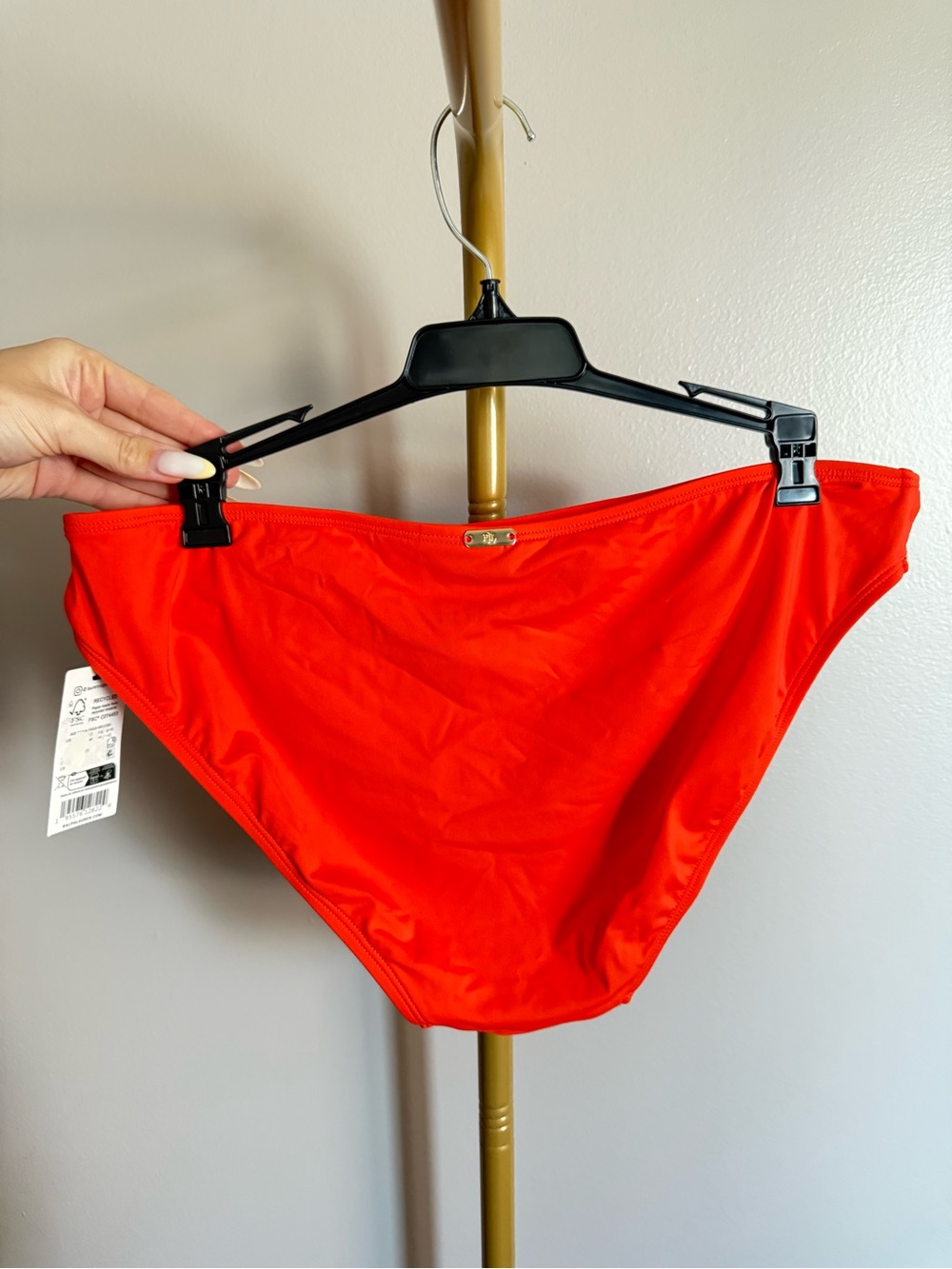 NWT Lauren Ralph Lauren Bikini Bottom – Bright Coral Red, Size US 12 - Picture 2 of 4